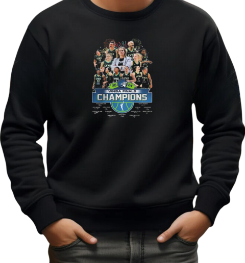 2024 Final Wnba Final Champions New York Liberty Signatures Fireworks T-Shirt Unisex Sweatshirt