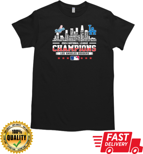 2024 National League Winner Los Angeles Dodgers Skyline Of LA City T-Shirt Classic Men's T-shirt