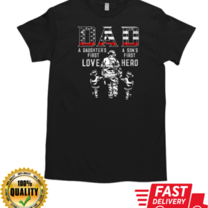 A Daughter's First Love A Son's First Hero Father's Day Firefighter T-Shirt Classic Men's T-shirt