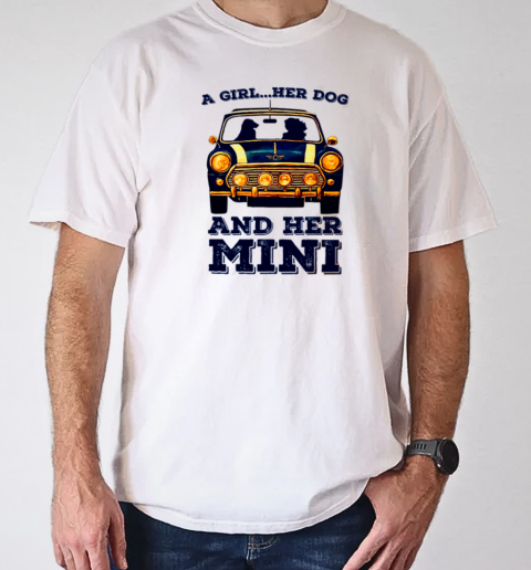 A Girl And Her Dog And Her Mini Car T-Shirt Classic Men's T-shirt