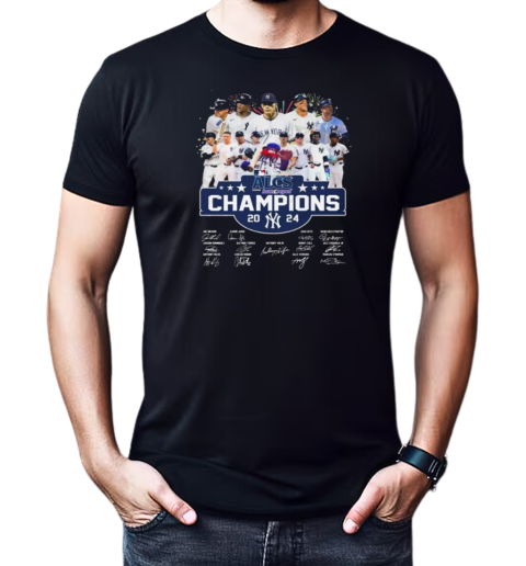 ALCS Champions 2024 New York Yankees Signatures Fireworks T-Shirt Classic Men's T-shirt