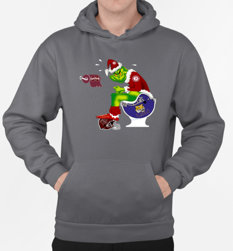 Alabama Crimson Tide Grinch Santa Toilet LSU Tigers Texas A T-Shirt Unisex Hoodie