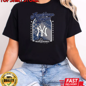 American League Champions MLB New York Yankees Black 2024 Tri Blend T-Shirt Classic Women's T-shirt