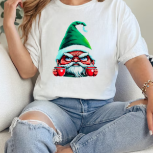 Angry Gnome Holding Cups of Coffee T-Shirt Classic Women's T-shirt