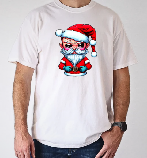 Angry Santa Claus Cartoon Character Holding a Cup T-Shirt Classic Men's T-shirt