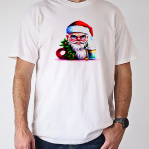 Angry Santa Claus with Coffee Cup T-Shirt Classic Men's T-shirt