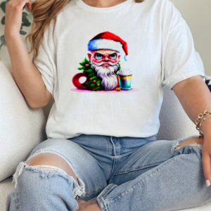 Angry Santa Claus with Coffee Cup T-Shirt Classic Women's T-shirt