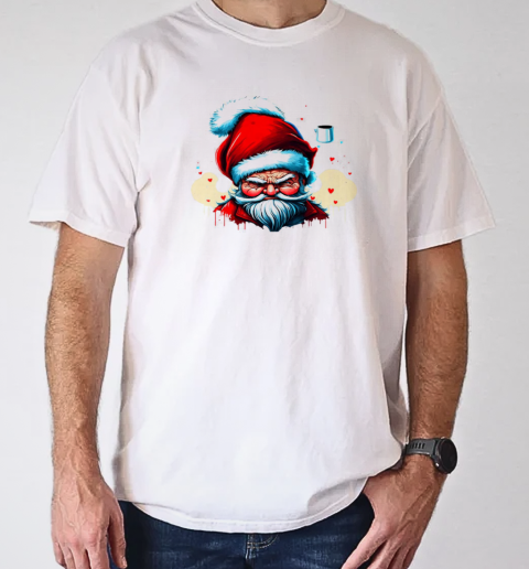 Angry Santa Claus with a Coffee Cup T-Shirt Classic Men's T-shirt