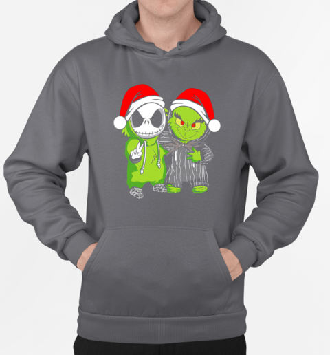 Baby Jack Skellington And Grinch Christmas T-Shirt Unisex Hoodie