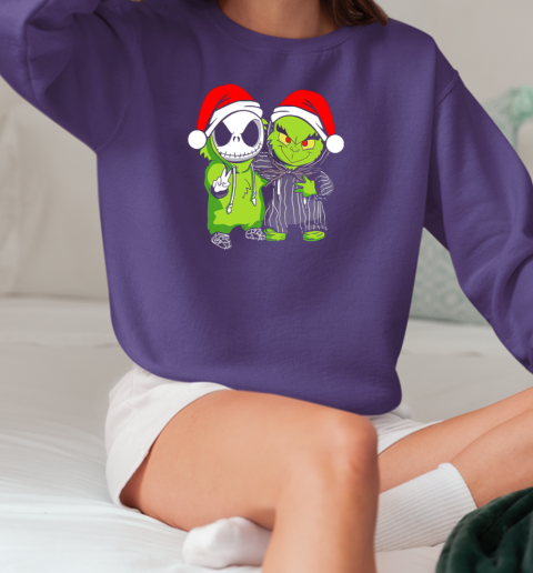 Baby Jack Skellington And Grinch Christmas T-Shirt Unisex Sweatshirt