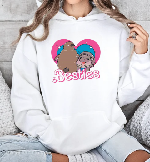 Best friends Moo Deng and Pesto friendship Barbie T-Shirt Unisex Hoodie