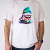 Black and White Cartoon Gnome Wearing Elf Hat T-Shirt Classic Men's T-shirt