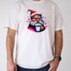 Black and White Drawing of Santa Claus with Coffee Cup and Festive Atmosphere T-Shirt Classic Men's T-shirt