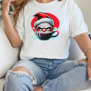 Cartoon Character Enjoying Hot Cocoa in a Santa Hat T-Shirt Classic Women's T-shirt