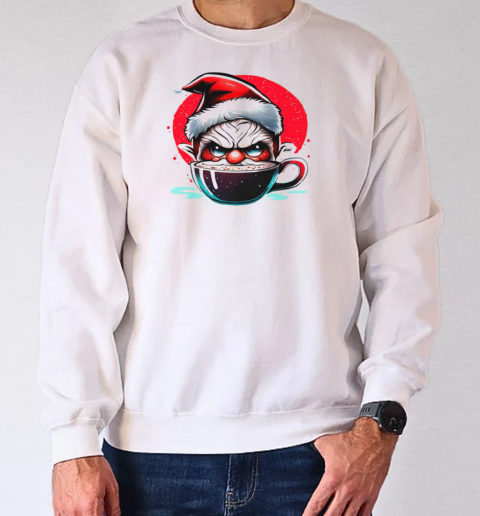 Cartoon Character Enjoying Hot Cocoa in a Santa Hat T-Shirt Unisex Sweatshirt