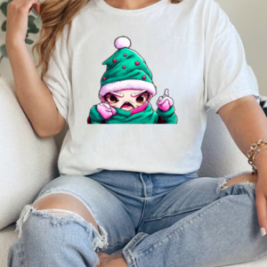 Cartoon Character Wearing Santa Claus Hat Pointing at Camera T-Shirt Classic Women's T-shirt