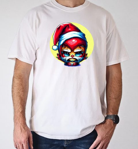 Cartoon Character Wearing Santa Claus Hat and Red Beard T-Shirt Classic Men's T-shirt