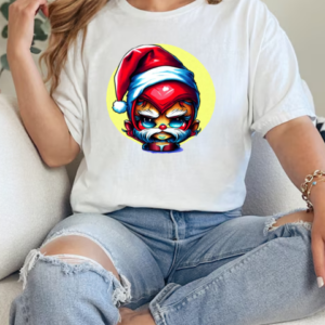 Cartoon Character Wearing Santa Claus Hat and Red Beard T-Shirt Classic Women's T-shirt