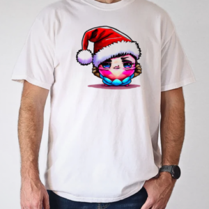 Cartoon Character Wearing Santa Hat for the Holiday Season T-Shirt Classic Men's T-shirt