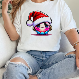 Cartoon Character Wearing Santa Hat for the Holiday Season T-Shirt Classic Women's T-shirt