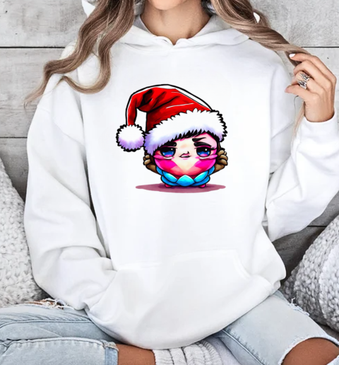 Cartoon Character Wearing Santa Hat for the Holiday Season T-Shirt Unisex Hoodie