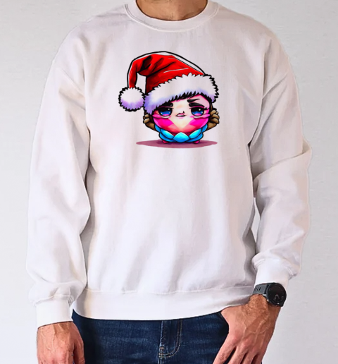 Cartoon Character Wearing Santa Hat for the Holiday Season T-Shirt Unisex Sweatshirt