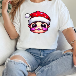 Cartoon Character in Santa Claus Hat with a Big Smile T-Shirt Classic Women's T-shirt