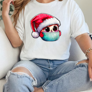 Cartoon Character in Santa Hat Sitting in a Bowl T-Shirt Classic Women's T-shirt