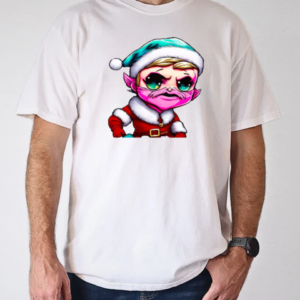 Cartoon Character with Santa Claus Hat and Pink Beard T-Shirt Classic Men's T-shirt