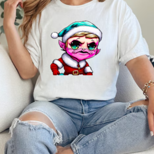 Cartoon Character with Santa Claus Hat and Pink Beard T-Shirt Classic Women's T-shirt