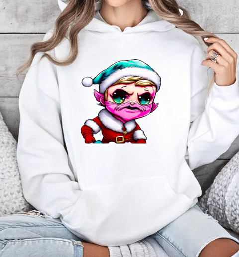 Cartoon Character with Santa Claus Hat and Pink Beard T-Shirt Unisex Hoodie