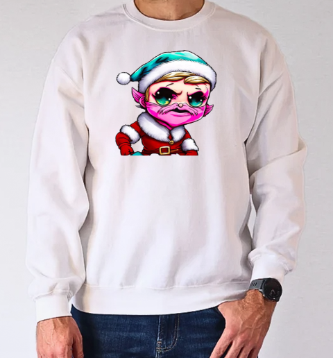 Cartoon Character with Santa Claus Hat and Pink Beard T-Shirt Unisex Sweatshirt