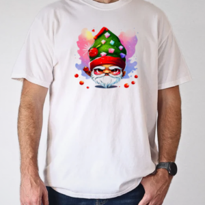 Cartoon Gnome with Elf Hat and Candy Decorations T-Shirt Classic Men's T-shirt