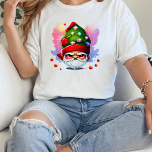 Cartoon Gnome with Elf Hat and Candy Decorations T-Shirt Classic Women's T-shirt