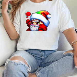 Cartoon Santa Claus Blowing Bubbles T-Shirt Classic Women's T-shirt