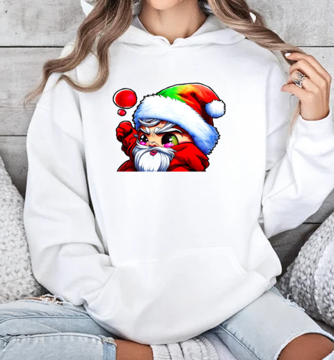 Cartoon Santa Claus Blowing Bubbles T-Shirt Unisex Hoodie