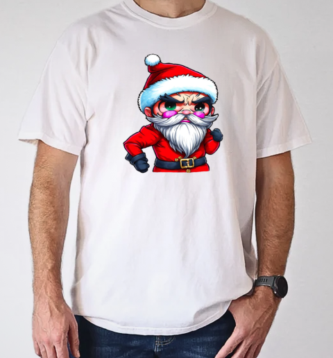 Cartoon Santa Claus Character with Angry Expression T-Shirt Classic Men's T-shirt