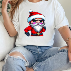 Cartoon Santa Claus Character with Angry Expression T-Shirt Classic Women's T-shirt