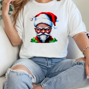 Cartoon Santa Claus with Coffee Cup T-Shirt Classic Women's T-shirt