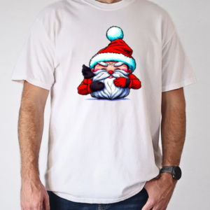 Cartoon Santa Claus with Reindeer T-Shirt Classic Men's T-shirt