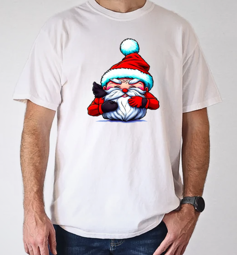 Cartoon Santa Claus with Reindeer T-Shirt Classic Men's T-shirt