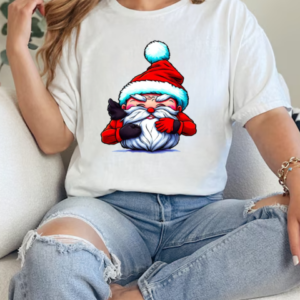 Cartoon Santa Claus with Reindeer T-Shirt Classic Women's T-shirt