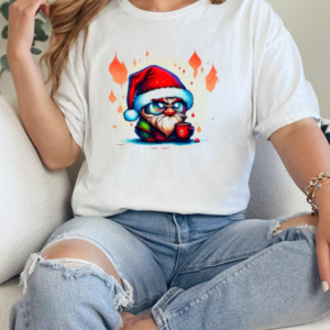 Cartoon character wearing Santa hat and glasses with a red cup T-Shirt Classic Women's T-shirt