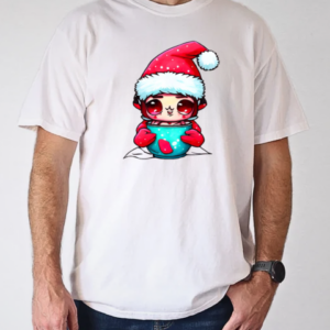 Cartoon character with santa hats and ornamented cup T-Shirt Classic Men's T-shirt