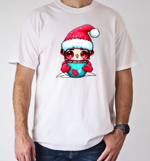 Cartoon character with santa hats and ornamented cup T-Shirt Classic Men's T-shirt