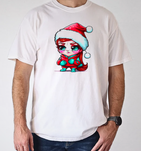 Cartoon girl dressed as Santa Claus T-Shirt Classic Men's T-shirt