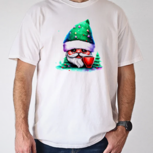 Cartoon gnome with red cup in front of trees T-Shirt Classic Men's T-shirt