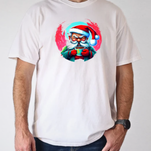 Cartoon illustration of Santa Claus with a cup of coffee T-Shirt Classic Men's T-shirt