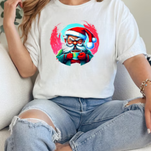 Cartoon illustration of Santa Claus with a cup of coffee T-Shirt Classic Women's T-shirt