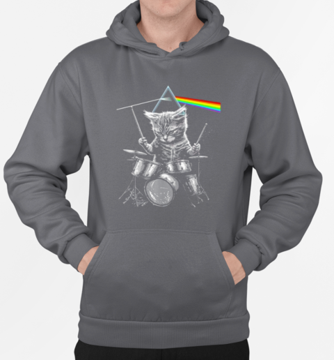 Cat Drum Pink Floyd T-Shirt Unisex Hoodie